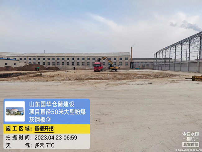 济南大型粉煤灰钢板仓直径50米项目进场